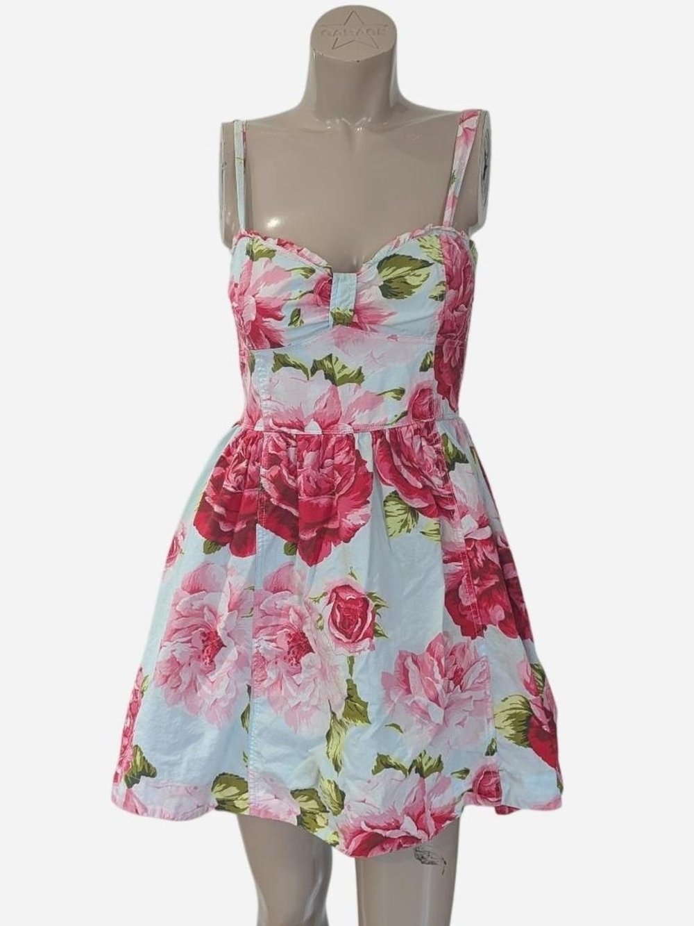 Abercrombie & Fitch Light Blue Floral Rose Mini Dress